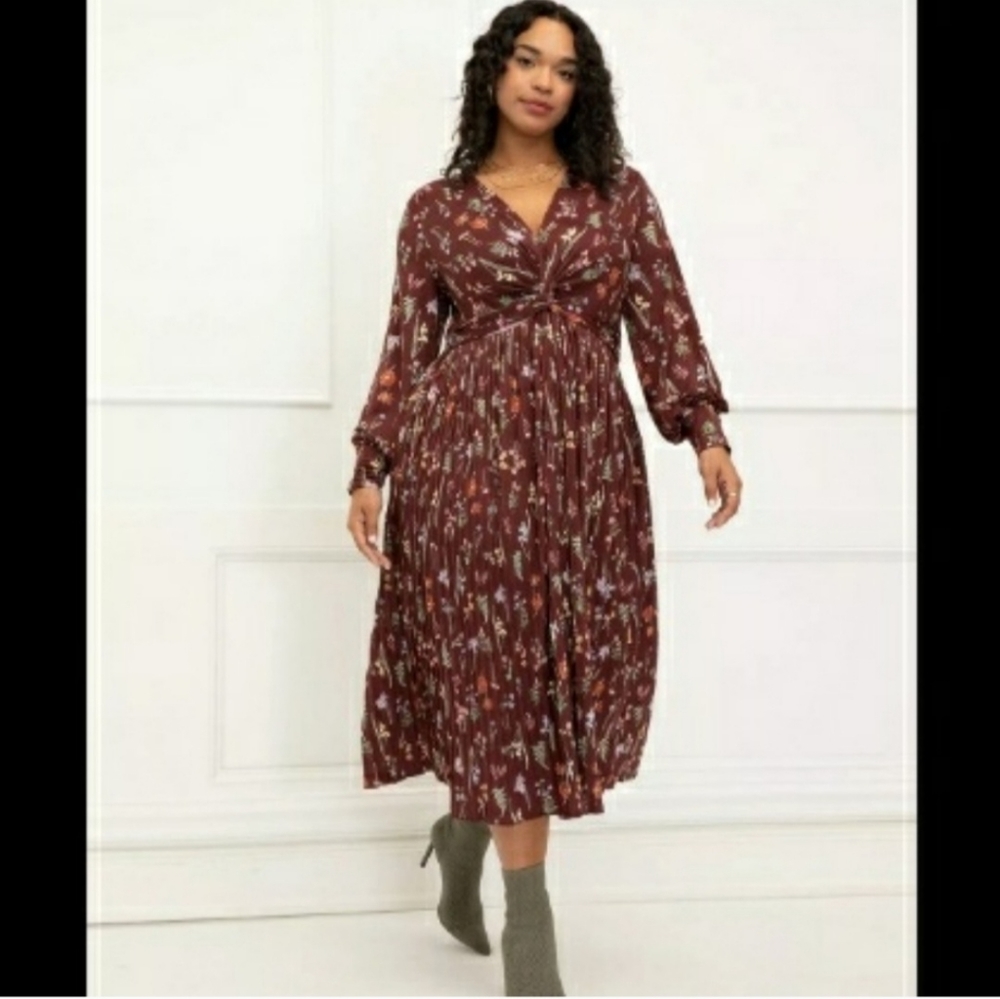 Eloquii NWT Elements Front Pleated Skirt Dress Size 22/24